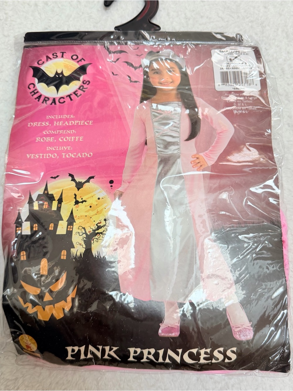 Pink Princess Kids Costume Dress and Headpiece